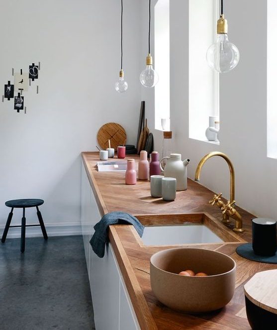 acacia herringbone butcher block countertop