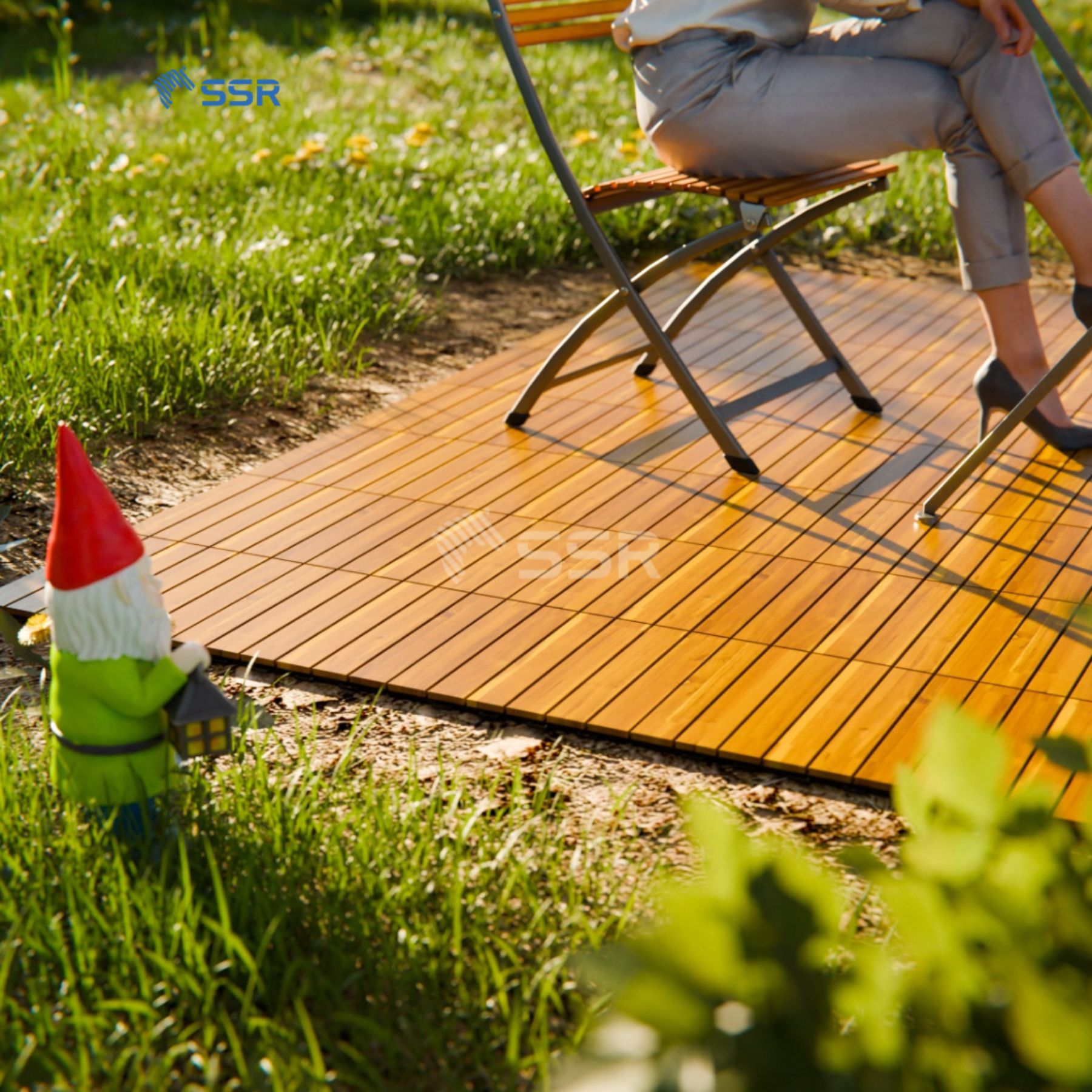 (Hot Trend 2025) 9–Slat Acacia Wood Decking Tiles