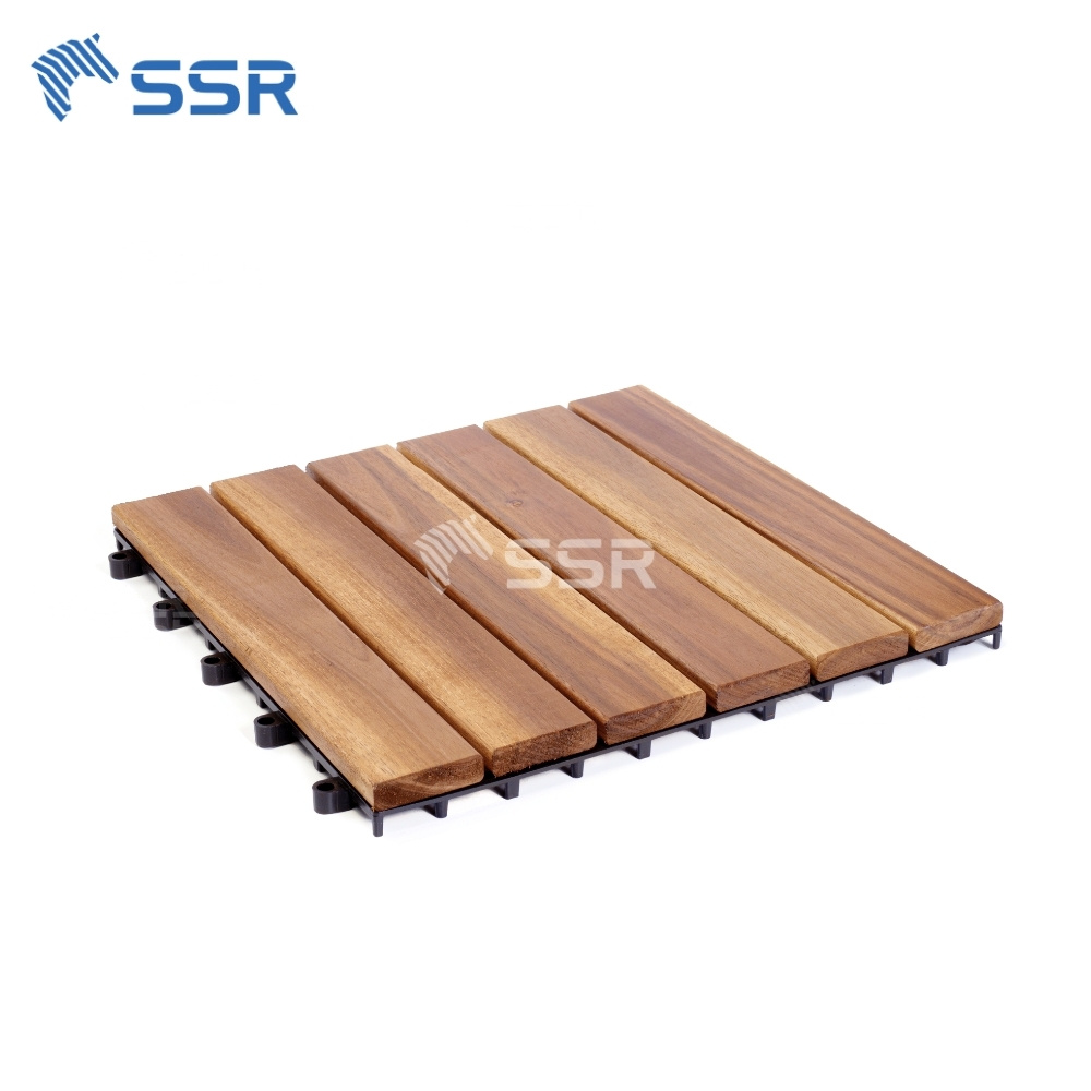 Teak 6 - Slats Acacia Wood Decking Tiles