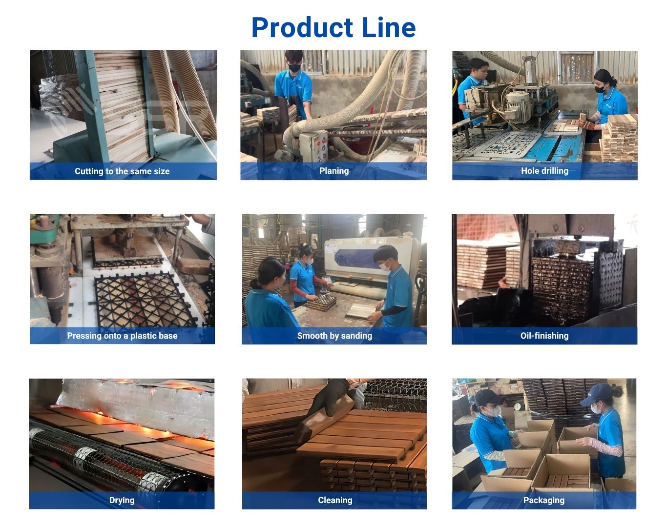 (Hot Trend 2025) 9–Slat Acacia Wood Decking Tiles