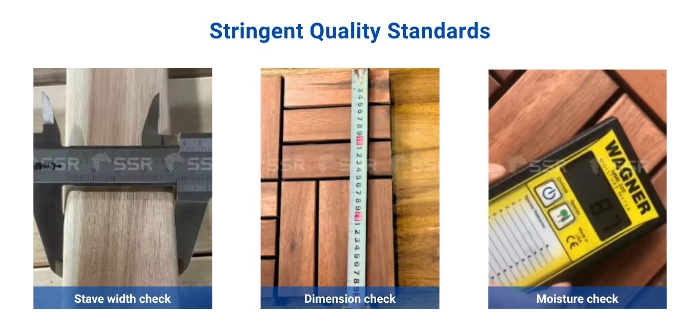 4-Slat Composite Decking Tiles From Vietnam Supplier