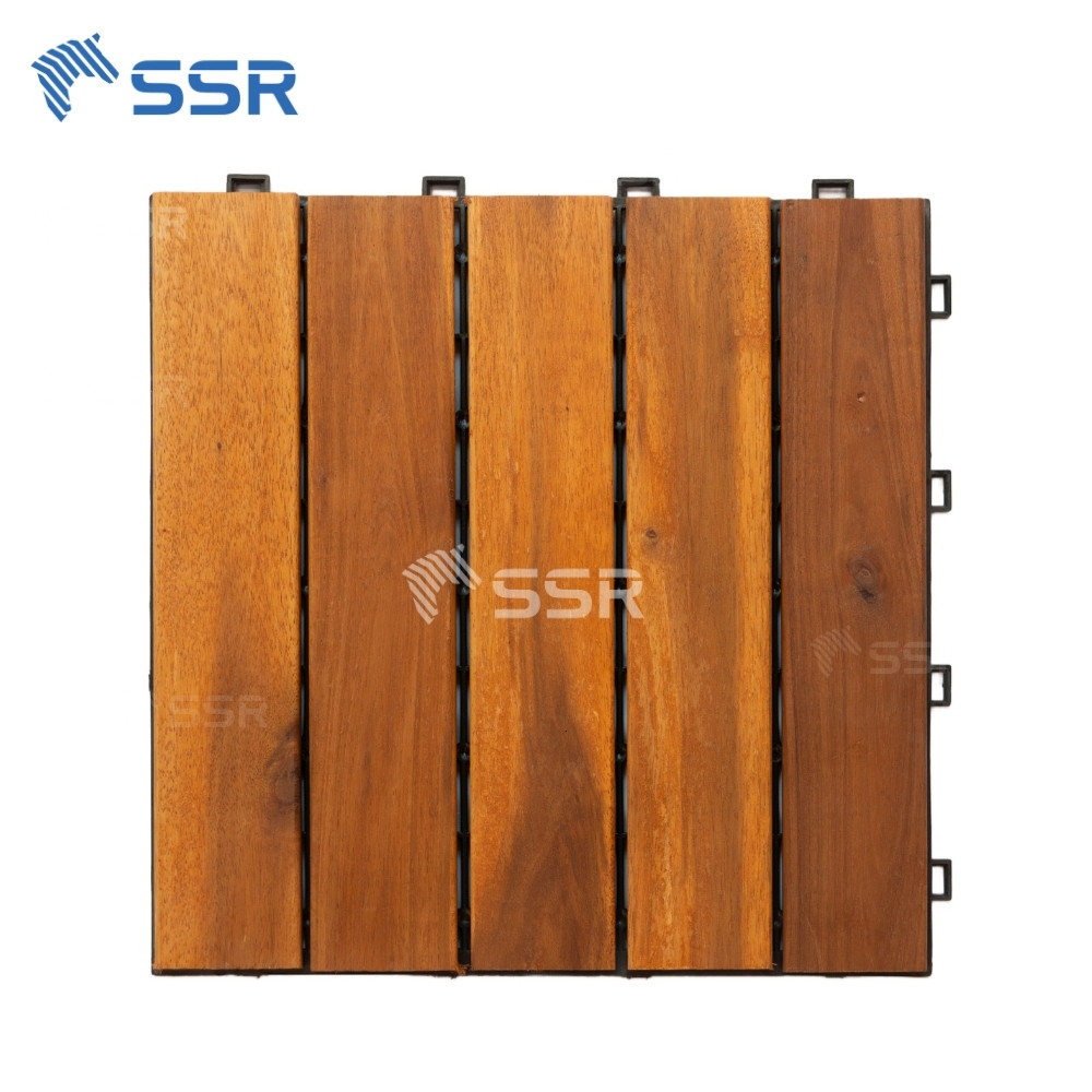 5 slats acacia wood decking tiles 1