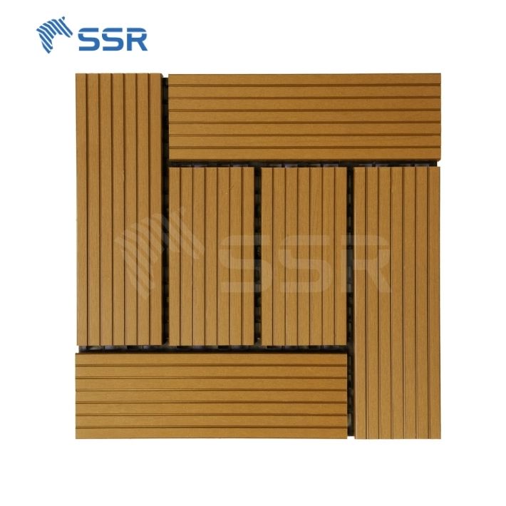 6 slats wpc decking tiles yellow
