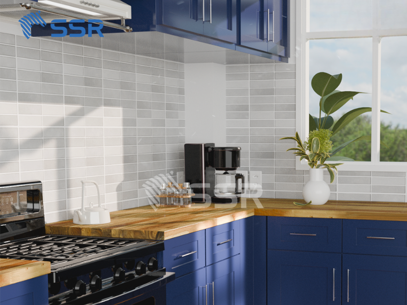 kitchen cabinets and shelves