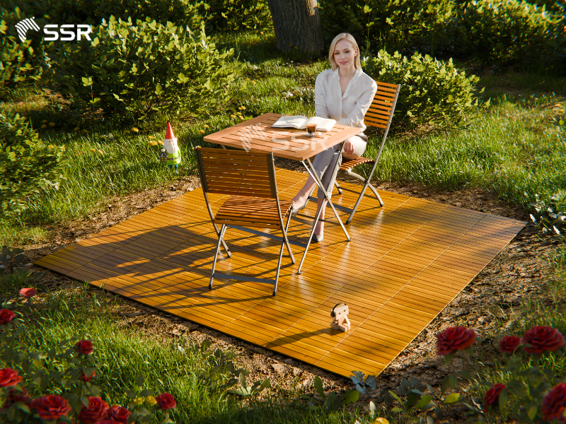 can i lay decking tiles on grass