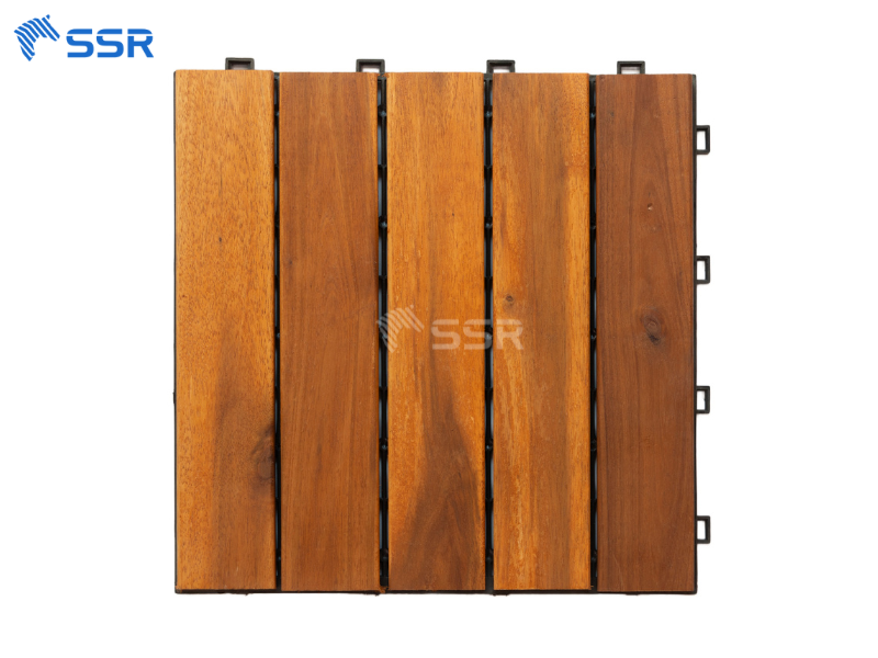5 - slat acacia wood decking tiles