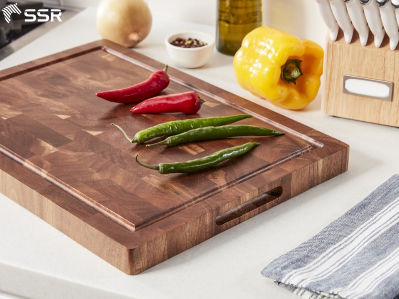 acacia wood reversible cutting board