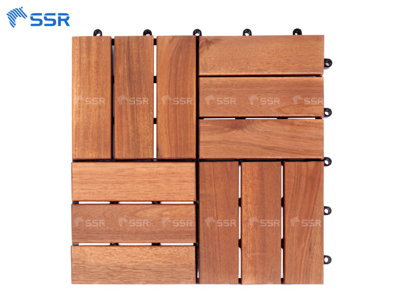 teak 12 - slat acacia wood decking tiles