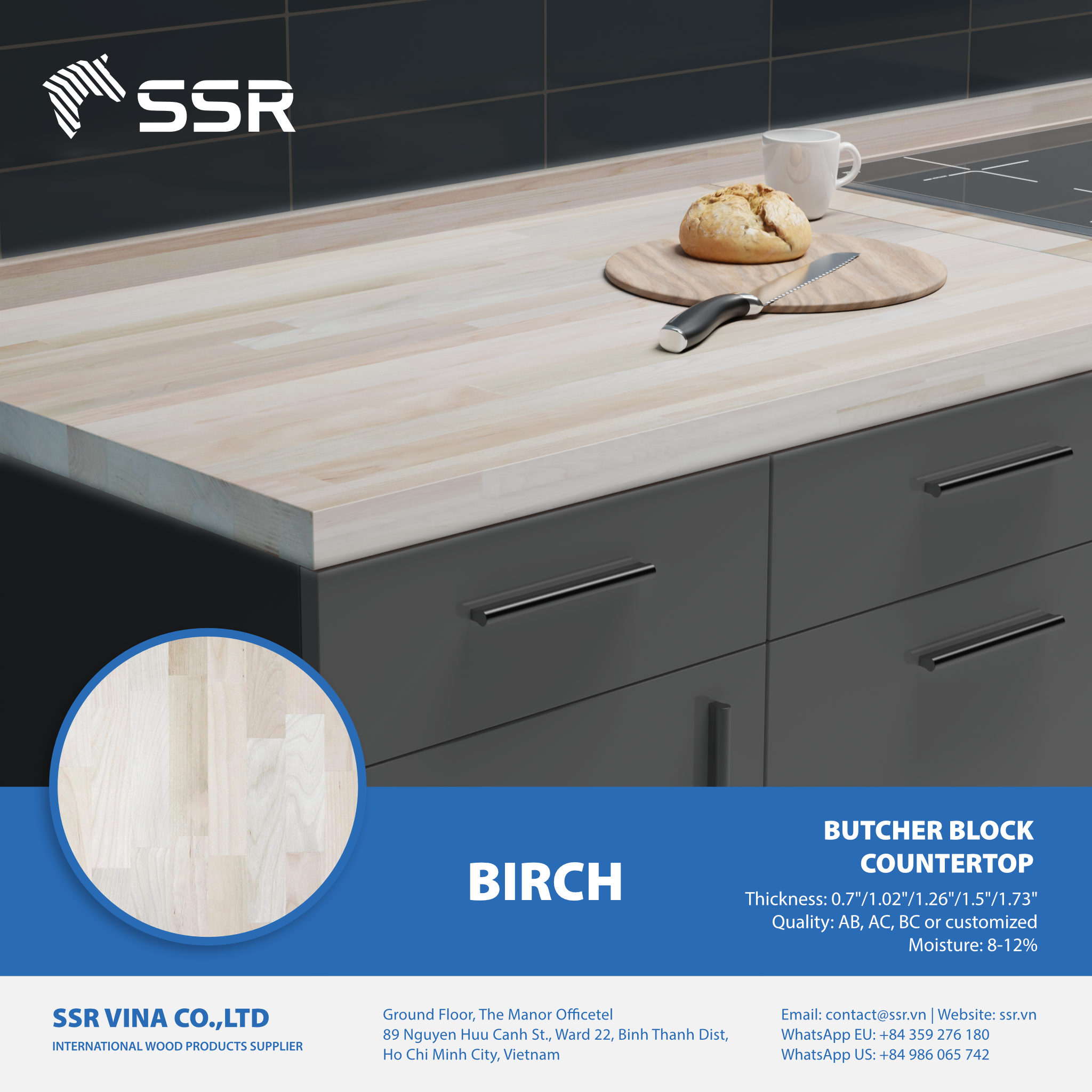Birch Butcher Block Countertop Supplier